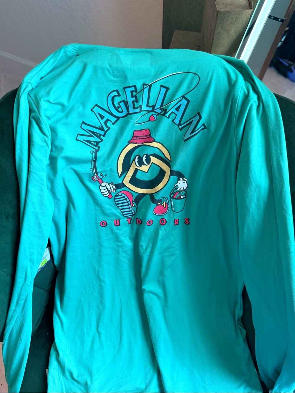 Teal- long sleeve magellan outdoors fishing shirt